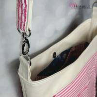 Handtasche im pink-weißen Streifendesign (Schnitt "Tinkerbag" von Unikati) Bild 3