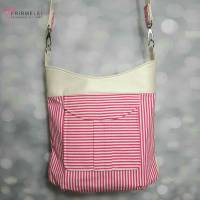 Handtasche im pink-weißen Streifendesign (Schnitt "Tinkerbag" von Unikati) Bild 6