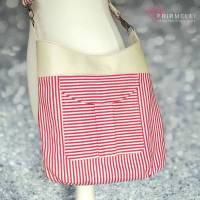Handtasche im pink-weißen Streifendesign (Schnitt "Tinkerbag" von Unikati) Bild 7