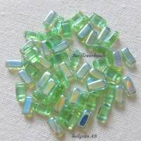 40 Glasperlen rechteckig mit zwei Fädellöchern - Grüntöne, Farbauswahl Bild 7