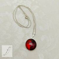 Elegant Red and Black Halskette Kette klein schlicht rund Bild 4