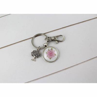 Schlüsselanhänger  Rose Baum Anhänger Schlüssel Geschenk Glücksbringer Freundin Romantisch Taschenbaumler Tasche