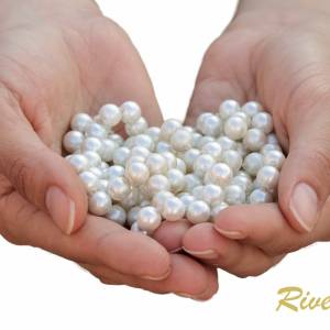 Perlenarmband edel, Perlen weiß creme, Swarovski Kristalle, Stretcharmband Perlen, Hochzeit Armband Braut, Brautschmuck Bild 4