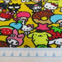 Reststück: 1m x 1,50m BIO - Jersey  Hello Kitty gelb Organic Cotton(1m/10,-€) Bild 3