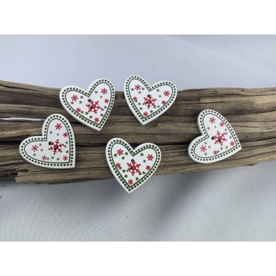 5 Herzknöpfe mit Strickmuster * Herz * Heart * Weihnachtsknöpfe * Christmasknöpfe * Knöpfe * Strickmuster * Scrapbooking