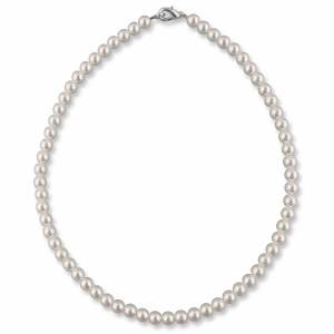 Perlenkette kurz 38cm, Halskette Perlen, Kleine Perlen 6mm, 925 Silber, Moderner Halsschmuck, Perlen Kette Hochzeit Bild 3