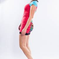 Farbenfrohes Designer Kleid _ Fashion Art Print _100% Baumwolle _Jersey T- Shirt Kurzarm sportlich Bild 3