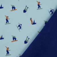 ANGEBOT!!! Softshell mit  Fleece-Abseite  Snowboarder hellblau ( 1m/7,-€ ) Bild 1