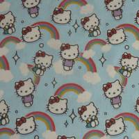 12,60 EUR/m Stoff Baumwolle Hello Kitty / Regenbogen auf hellblau Kinderstoff, Lizenzstoff Bild 5
