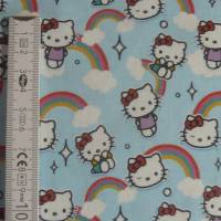 12,60 EUR/m Stoff Baumwolle Hello Kitty / Regenbogen auf hellblau Kinderstoff, Lizenzstoff Bild 7