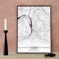 Stadtplan HAGEN - Just a Map I Digitaldruck Stadtkarte citymap City Poster Kunstdruck Stadt Karte Bild 1