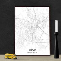 Stadtplan KLEVE - Just a Map I Digitaldruck Stadtkarte citymap City Poster Kunstdruck Stadt Karte Bild 1