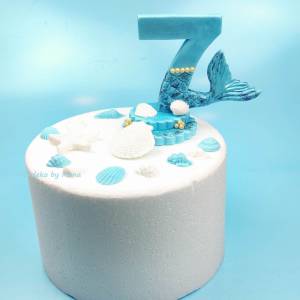 Tortendeko für ein Geburtstag Meerjungfrau Zahl Bild 2