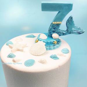 Tortendeko für ein Geburtstag Meerjungfrau Zahl Bild 4