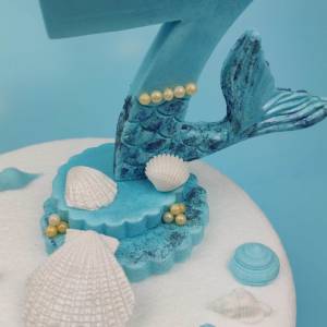 Tortendeko für ein Geburtstag Meerjungfrau Zahl Bild 5