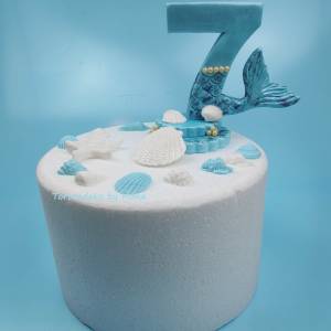 Tortendeko für ein Geburtstag Meerjungfrau Zahl Bild 6