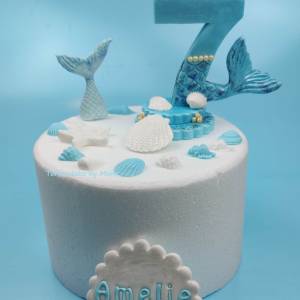 Tortendeko für ein Geburtstag Meerjungfrau Zahl Bild 7