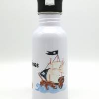 Trinkflasche mit Namen "Pirat" / Kindergarten/ Schule/ Sport/ 500ml mit Strohhalm Bild 4