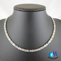 Wechsel-schmuck Magnet Glas-Perlen Collier silbergrau  Statement-Kette  ART 3847 Bild 3