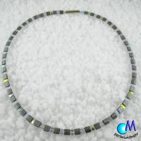 Wechsel-schmuck Magnet Glas-Perlen Collier silbergrau  Statement-Kette  ART 3847 Bild 5