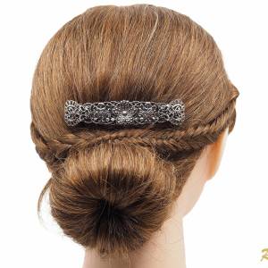 Metall Haarspange Jugendstil, Antike Haarspange Silber, Trachten Haarspange Dirndl, Filigrane Haarspange, Boho Vintage Bild 3