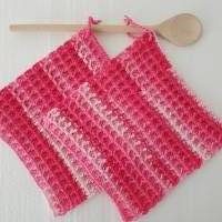 Set Topflappen mit Waffelmuster, 100% Baumwolle, pink, rosa Bild 3