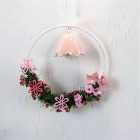 Fensterdeko Ring in rosa Tönen, Landhausdeko, Frühlingsdeko Bild 1