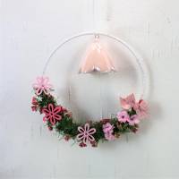 Fensterdeko Ring in rosa Tönen, Landhausdeko, Frühlingsdeko Bild 3
