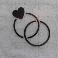 Bügelbild - Zwei Ringe / Eheringe mit Herz - viele mögliche Farben Bild 1