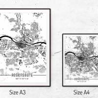 Stadtplan REGENSBURG - Just a Map I Digitaldruck Stadtkarte citymap City Poster Kunstdruck Stadt Karte Bild 5