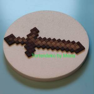 Tortenaufleger Fondant Zuckerfigur Tortenbild Tortendeko Tortendekoration Fondantplatte Minecraft Schwert Bild 1