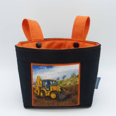 Lenkertasche Bagger, Hängeutensilo, Upcycling, hessmade-Unikat