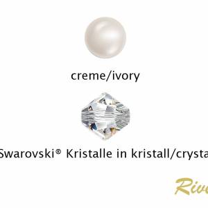 Perlenarmband, Hochzeit Armband Süßwasser Perlen creme ivory, Swarovski Strass, 925 Silber, Perlenschmuck, Armkette Bild 2