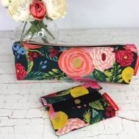 Set Mäppchen und minimalist Wallet mini Blumenprint Bild 2