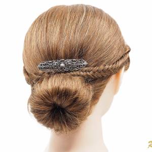Trachten Haarspange, Kleine Filigrane Haarspange Vintage, Haarschmuck Dirndl Hochzeit, Französische Haarspange Silber Bild 3