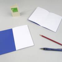 Notizheft, indigo-blau, om shanti Frieden, DIN A6, handgefertigt, Recyclingpapier, Chakra Bild 2