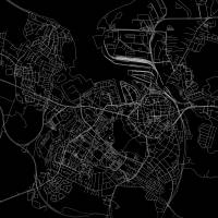 Stadtplan WISMAR - Just a Black Map I Digitaldruck Stadtkarte citymap City Poster Kunstdruck Stadt Karte Bild 2