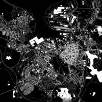 Stadtplan WISMAR - Just a Black Map I Digitaldruck Stadtkarte citymap City Poster Kunstdruck Stadt Karte Bild 4
