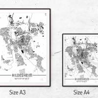 Stadtplan HILDESHEIM - Just a Map I Digitaldruck Stadtkarte citymap City Poster Kunstdruck Stadt Karte Bild 5