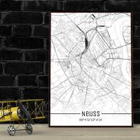 Stadtplan NEUSS - Just a Map I Digitaldruck Stadtkarte citymap City Poster Kunstdruck Stadt Karte Bild 1