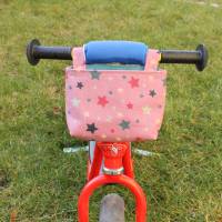 Lenkertasche für Laufrad / Kinderrad / Roller "Sterne rosa" Bild 2