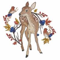 Stickdatei Reh im Beerenlaub Bild 6