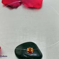 fliegender Stein topasfarben, transparente Kette - Der Klassiker - Nylonkette mit topasfarbenem fliegenden Stein, braun Bild 2