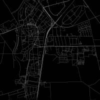 Stadtplan SÖMMERDA - Just a Black Map I Digitaldruck Stadtkarte citymap City Poster Kunstdruck Stadt Karte Bild 2