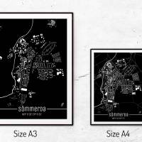 Stadtplan SÖMMERDA - Just a Black Map I Digitaldruck Stadtkarte citymap City Poster Kunstdruck Stadt Karte Bild 5