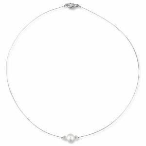 Perlen Kette mit Anhänger, 925 Silber, Swarovski Kristalle, Filigrane Perlenkette, Brautschmuck, Halskette Perle Bild 2