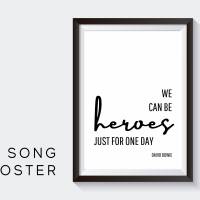 Songtext Design Poster | Heroes| David Bowie | Digital Print | Typo Bild | Kunstdruck | Geschenk Musik Fan | Hymne | Kul Bild 2