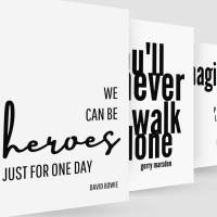 Songtext Design Poster | Heroes| David Bowie | Digital Print | Typo Bild | Kunstdruck | Geschenk Musik Fan | Hymne | Kul Bild 3