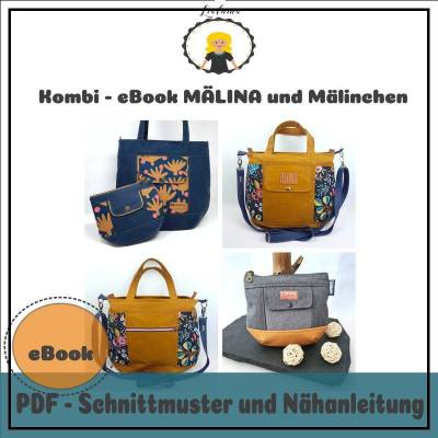 Nähanleitung Kombi-eBook Tasche MÄLINA und Mälinchen