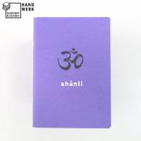 Notizheft, violett, om shanti Frieden, DIN A6, handgefertigt, Recyclingpapier, Chakra Bild 1